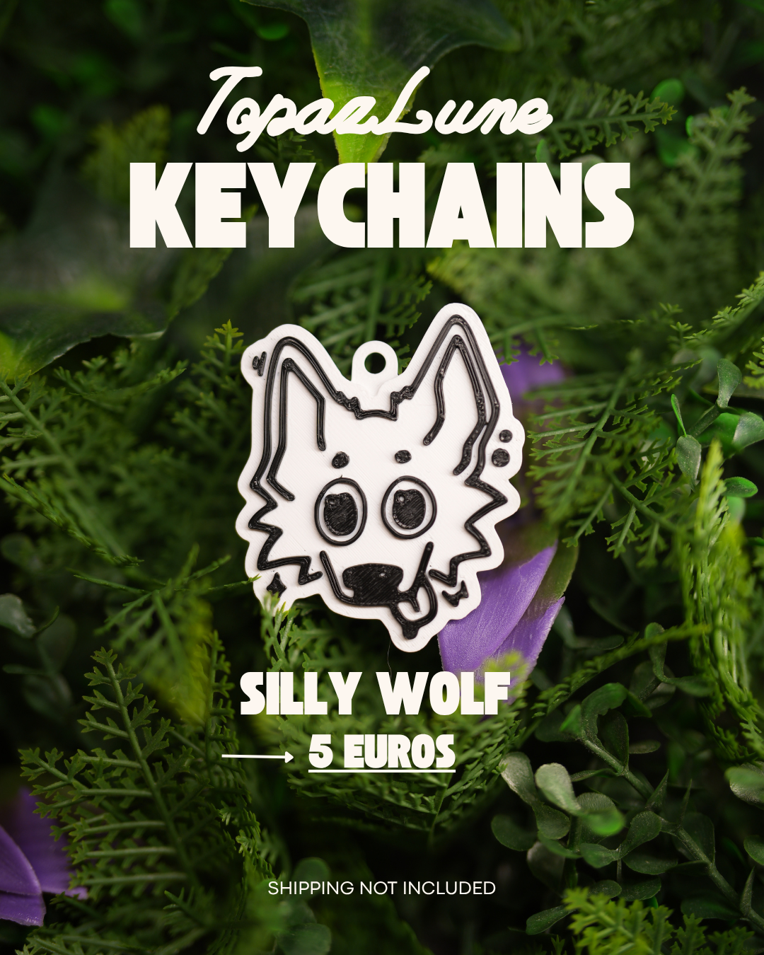 Silly Wolf Keychain